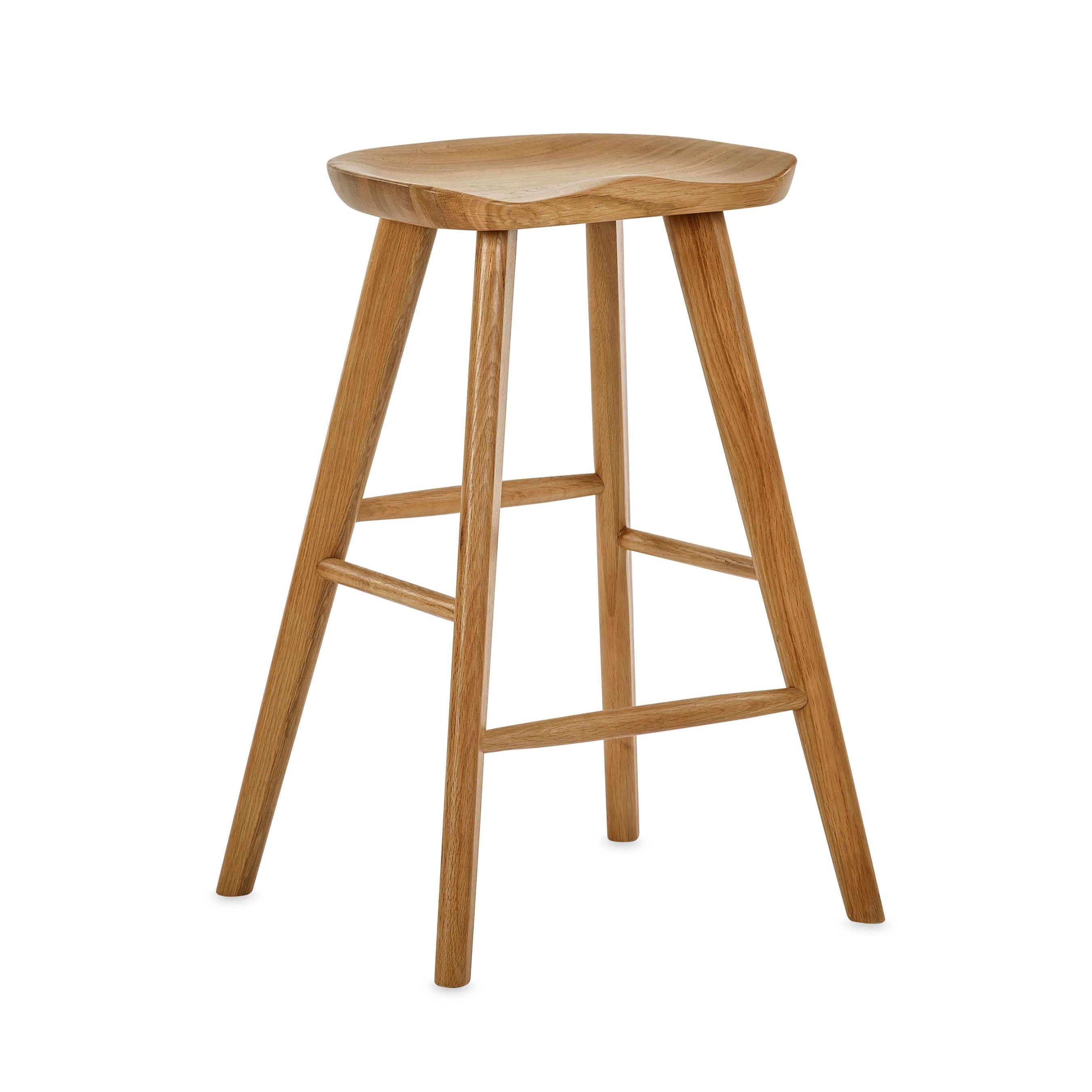 Alton Natural Solid Oak Bar Stool